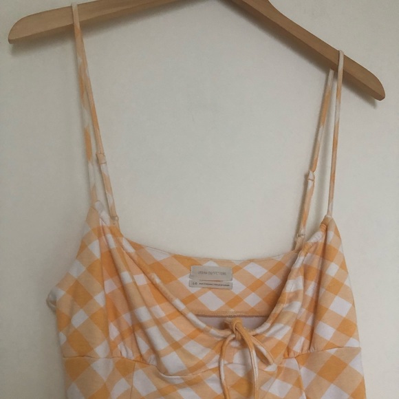 ▪️sold▪️tie front gingham dress urban outfitters yellow plaid - Picture 6 of 10